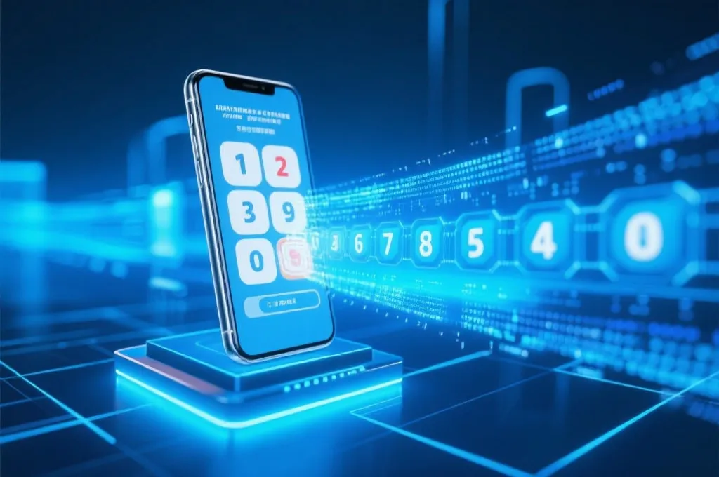 数据流动、智能设备自动推送开奖号码,科技感十足